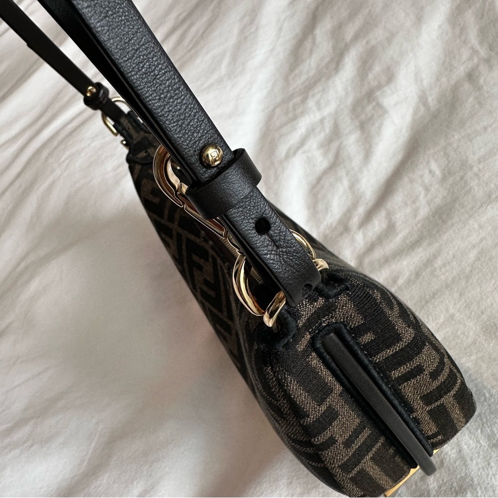 FENDI Authentic Fendigraphy Mini Brown FF Jacquard Mini hobo Bag Designer - Picture 12 of 15